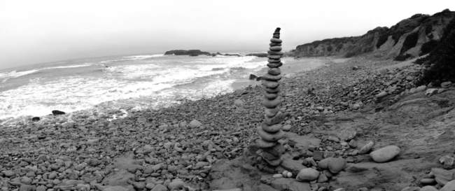 Rock stack overlooking the Pacific