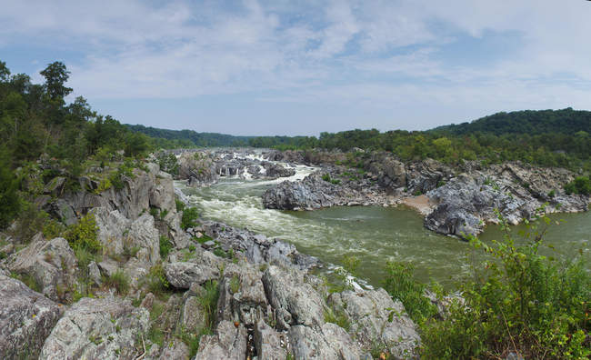 Overlook three at Great Falls Park provides the most expansive view