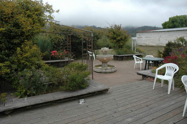 A patio outside of Point Reyes Station