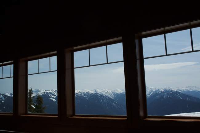 The visitor's center on top of Hurricane Ridge