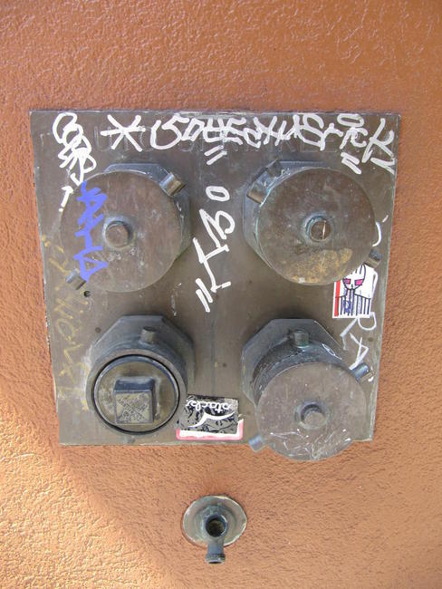 Graffiti adorning some plumbing